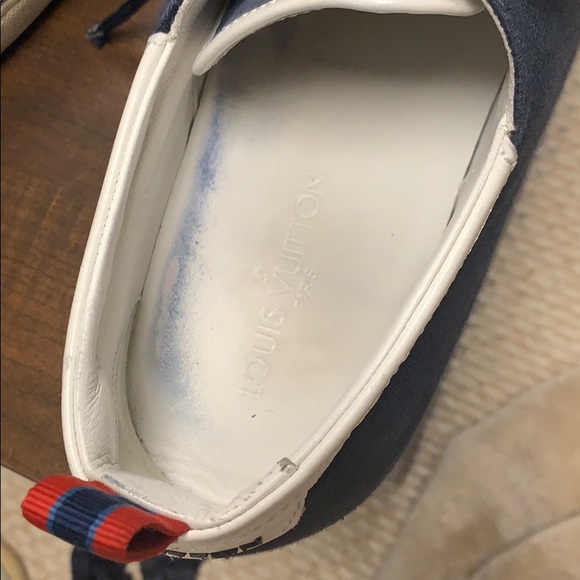 Louis Vuitton navy suede sneakers size 12 us - Picture 6 of 6